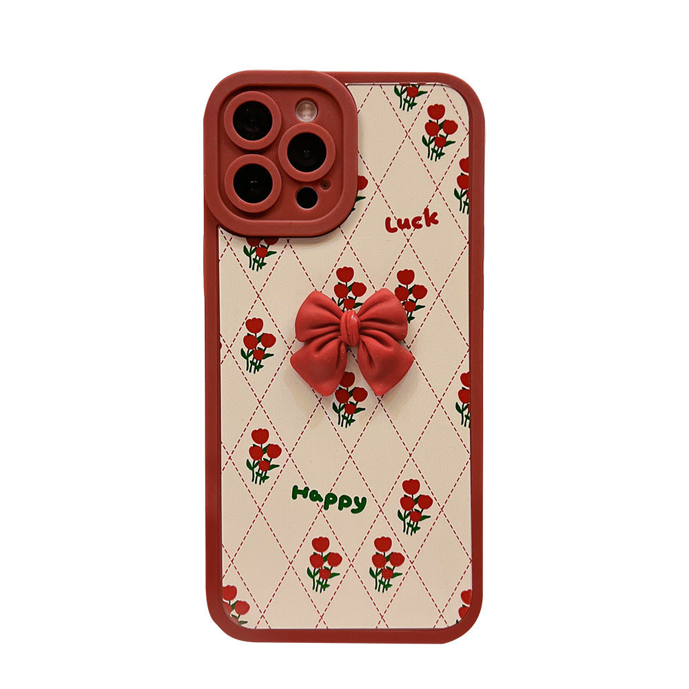 Cute Flower Bow Silicone Phone Case