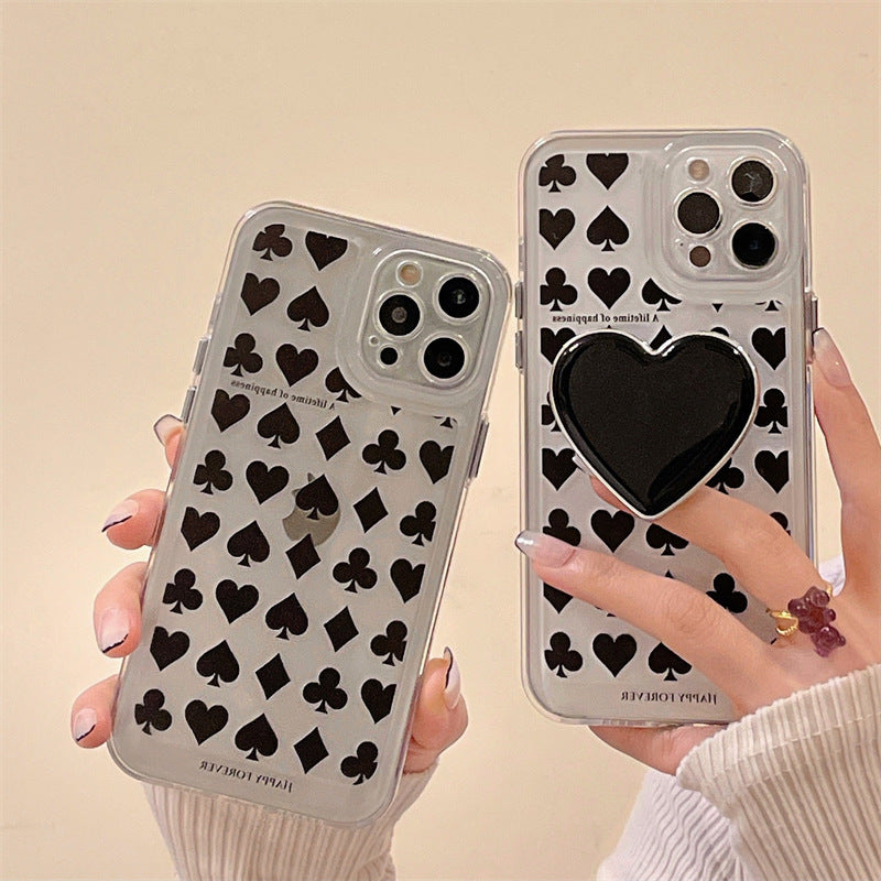 Spade Heart Bracket Silicone Phone Case