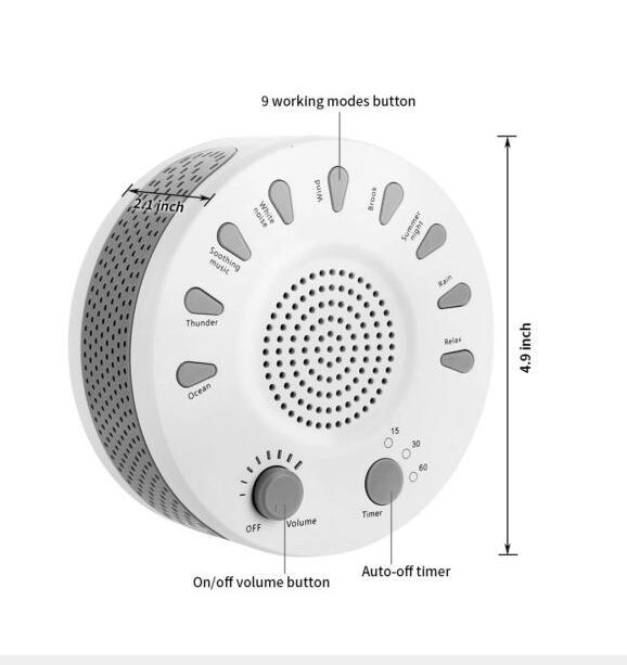 Baby Sleep Soothers Sound Machine White Noise Record Voice Sensor with 9 Soothing Sound Auto-off Timer For Home Office Travel