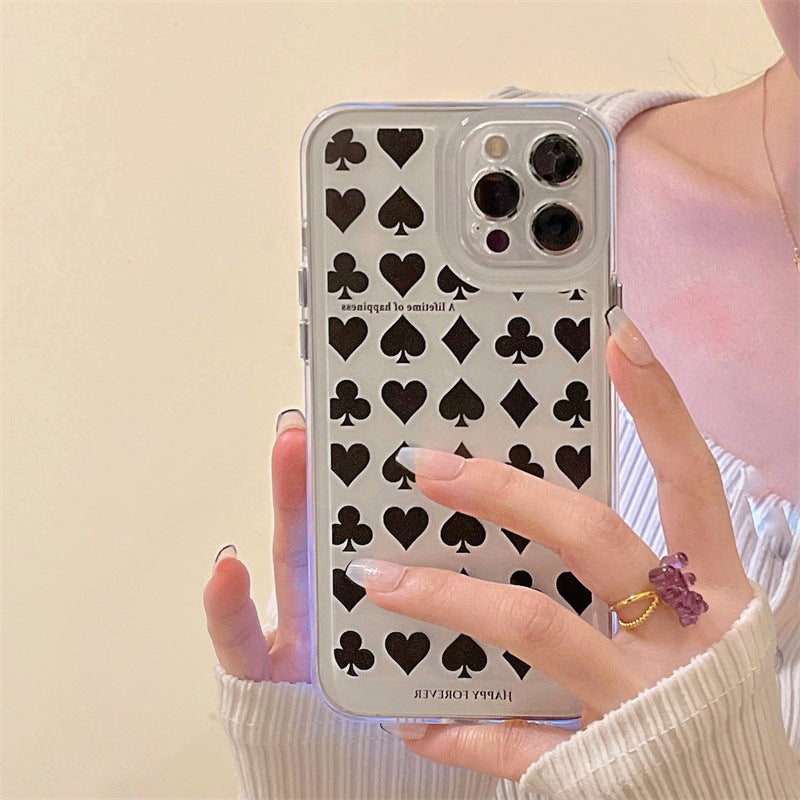 Spade Heart Bracket Silicone Phone Case