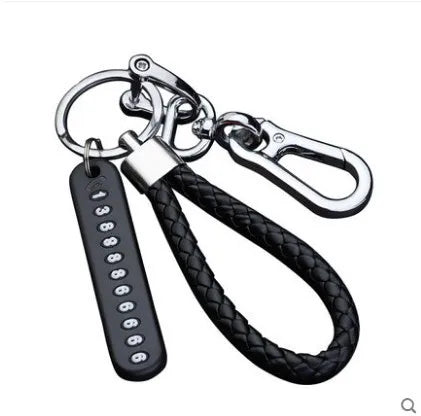 New Anti-lost Car Keychain Woven Number Plate Mobile Phone Number Key Chain Best Gift Jewelry K4209