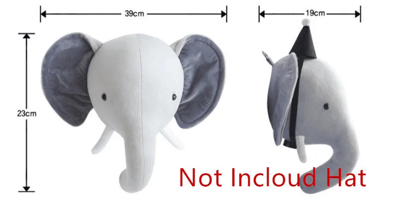 Nordic 3D Animal Heads Elephant/Deer/Unicorn Kids Room Wall Decorations Artwork Baby Gifts Stuffed Toys Nursery Room Ornament