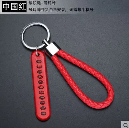 New Anti-lost Car Keychain Woven Number Plate Mobile Phone Number Key Chain Best Gift Jewelry K4209