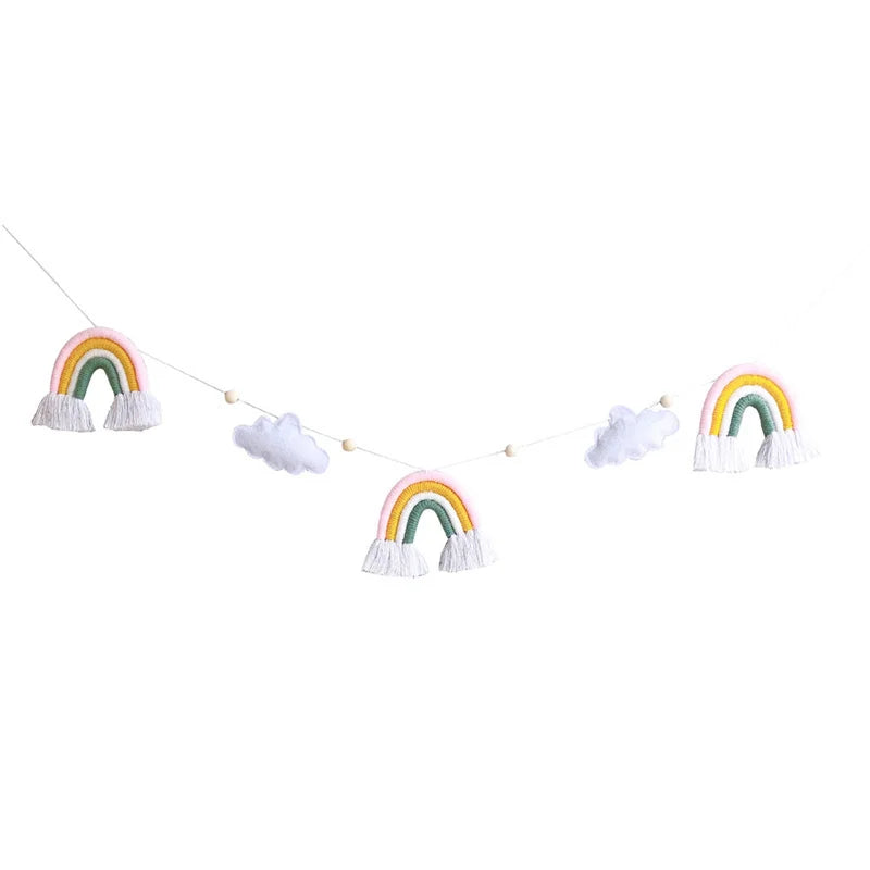 Nordic Cloud Rainbow Garlands Kids Room Ornament Banner Decor for Baby Bedroom Nursery Birthday Party Classroom Decoration Gift