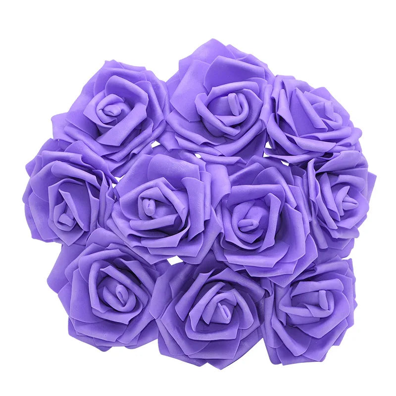 10/20/30Pcs 8cm Artificial PE Foam Rose Flowers Bridal Bouquets For Wedding Table Home Party Decorations DIY Scrapbook Supplies