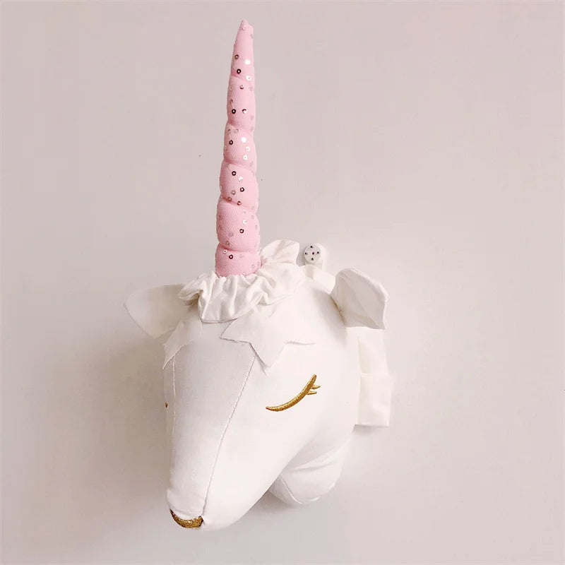 Nordic 3D Animal Heads Elephant/Deer/Unicorn Kids Room Wall Decorations Artwork Baby Gifts Stuffed Toys Nursery Room Ornament