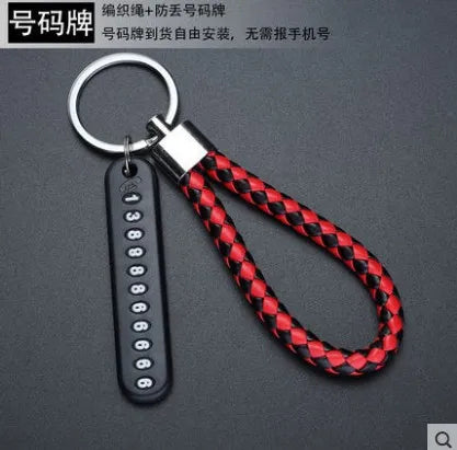 New Anti-lost Car Keychain Woven Number Plate Mobile Phone Number Key Chain Best Gift Jewelry K4209