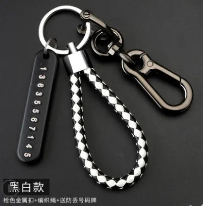 New Anti-lost Car Keychain Woven Number Plate Mobile Phone Number Key Chain Best Gift Jewelry K4209