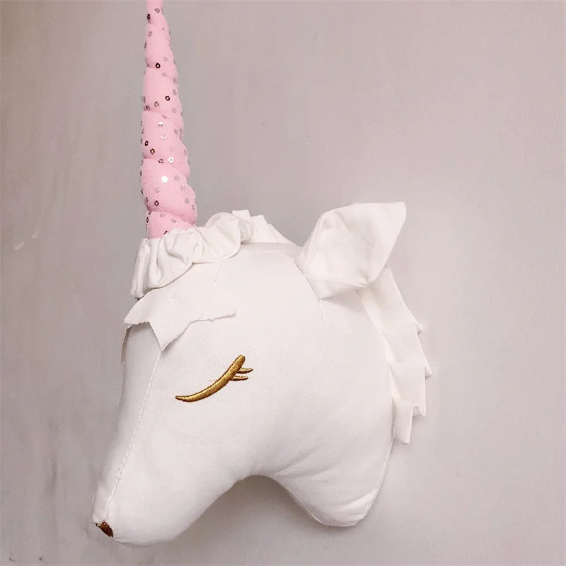 Nordic 3D Animal Heads Elephant/Deer/Unicorn Kids Room Wall Decorations Artwork Baby Gifts Stuffed Toys Nursery Room Ornament