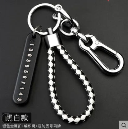 New Anti-lost Car Keychain Woven Number Plate Mobile Phone Number Key Chain Best Gift Jewelry K4209