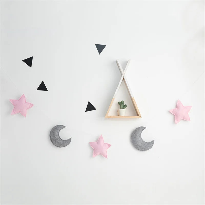 Nordic Felt Cloud Garlands String Wall Hanging Ornaments Baby Bed Kids Room Decoration Nursery Decor Photo Props Party Banner