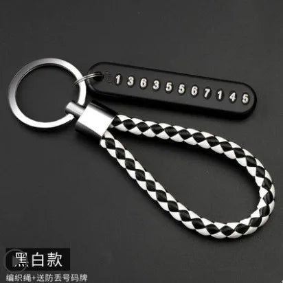 New Anti-lost Car Keychain Woven Number Plate Mobile Phone Number Key Chain Best Gift Jewelry K4209