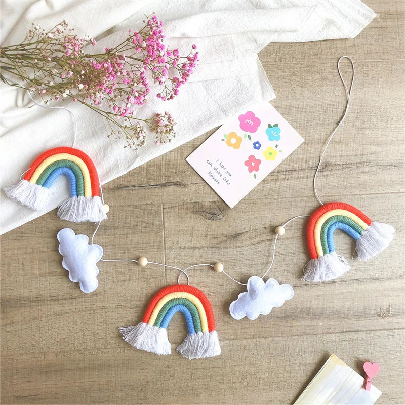 Nordic Cloud Rainbow Garlands Kids Room Ornament Banner Decor for Baby Bedroom Nursery Birthday Party Classroom Decoration Gift