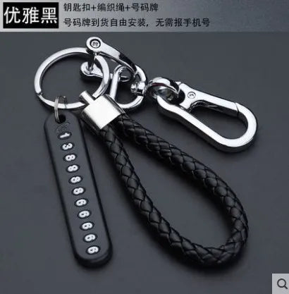 New Anti-lost Car Keychain Woven Number Plate Mobile Phone Number Key Chain Best Gift Jewelry K4209