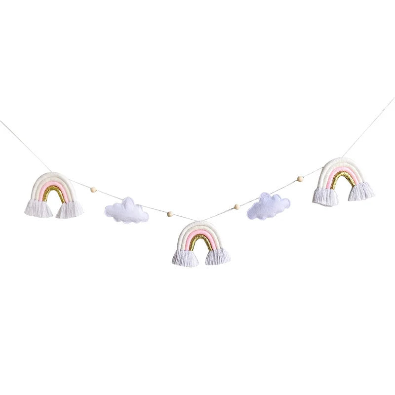 Nordic Cloud Rainbow Garlands Kids Room Ornament Banner Decor for Baby Bedroom Nursery Birthday Party Classroom Decoration Gift