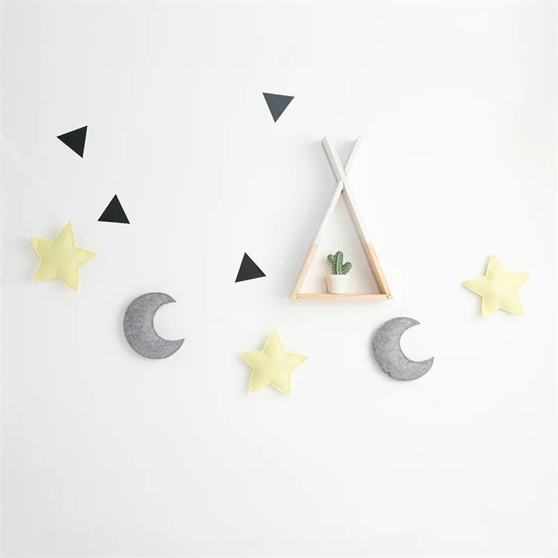 Six Felt Cloud Garlands String Wall Hanging Decor Baby Bed Kids Room Decoration Nursery Ornament Photo Props Party Banner