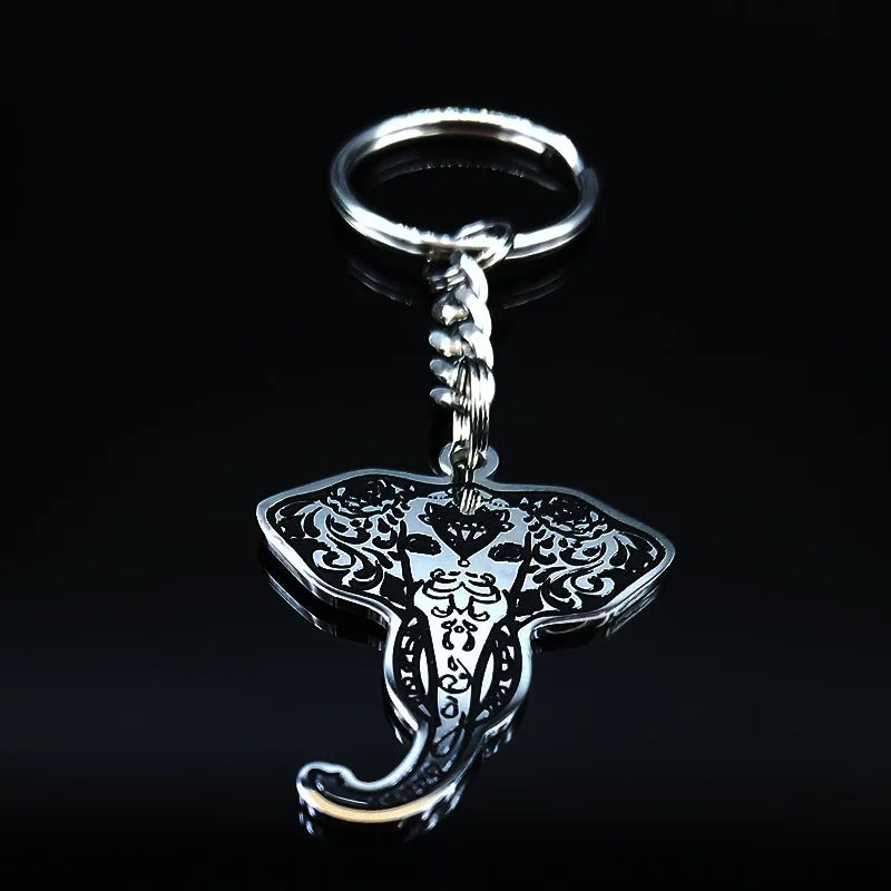 Fashion Heart Horse Stainless Steel Key Chain for Men Black Keychain Car Jewelry llaveros para hombre K1048S01