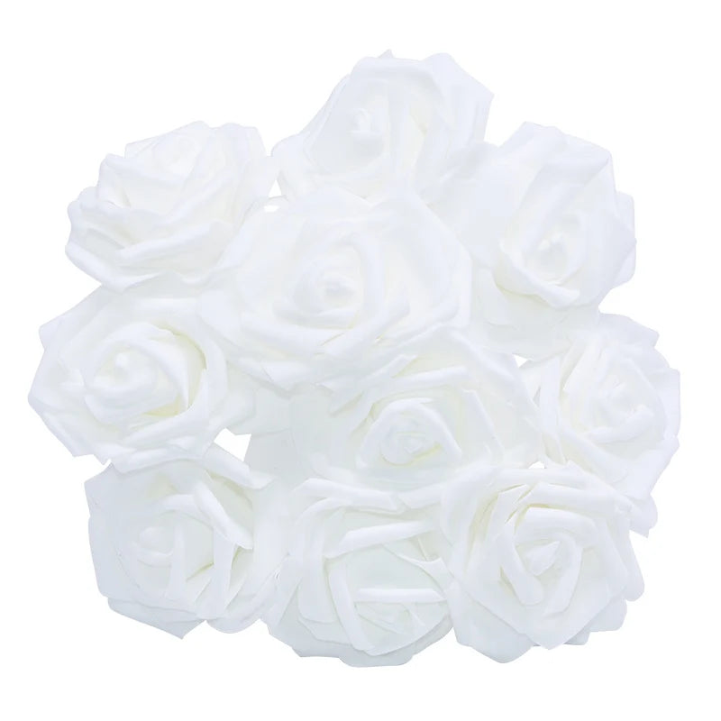 10/20/30Pcs 8cm Artificial PE Foam Rose Flowers Bridal Bouquets For Wedding Table Home Party Decorations DIY Scrapbook Supplies