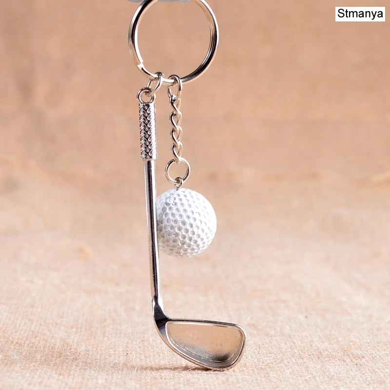 Golf ball key chain top grade metal Keychain Car Key Chain Key Ring sporting goods sports Gift For souvenir ball key ring 17167