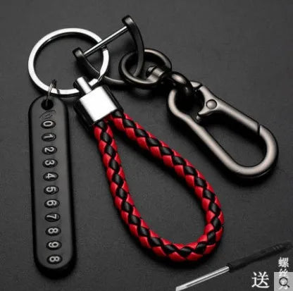 New Anti-lost Car Keychain Woven Number Plate Mobile Phone Number Key Chain Best Gift Jewelry K4209