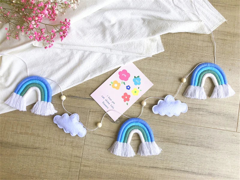 Nordic Cloud Rainbow Garlands Kids Room Ornament Banner Decor for Baby Bedroom Nursery Birthday Party Classroom Decoration Gift