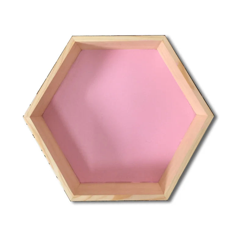 Nordic Wood Hexagon Wall DecorationKids Bedroom Candy Organization Hanger Photography Props Shelves Storage Decor Polygon Box