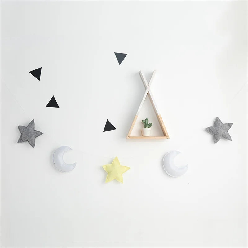 Nordic Felt Cloud Garlands String Wall Hanging Ornaments Baby Bed Kids Room Decoration Nursery Decor Photo Props Party Banner