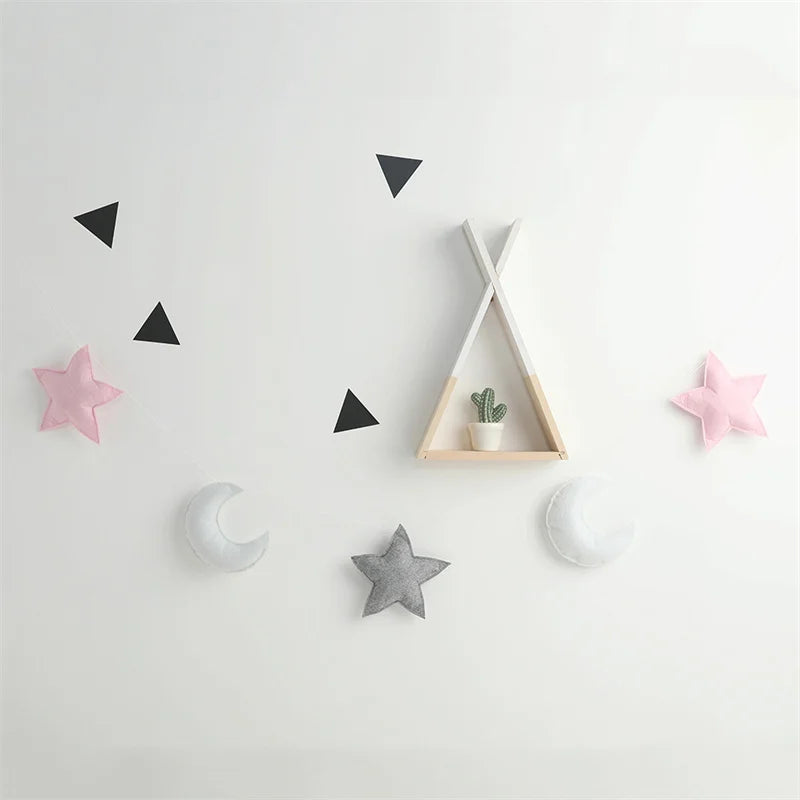 Six Felt Cloud Garlands String Wall Hanging Decor Baby Bed Kids Room Decoration Nursery Ornament Photo Props Party Banner