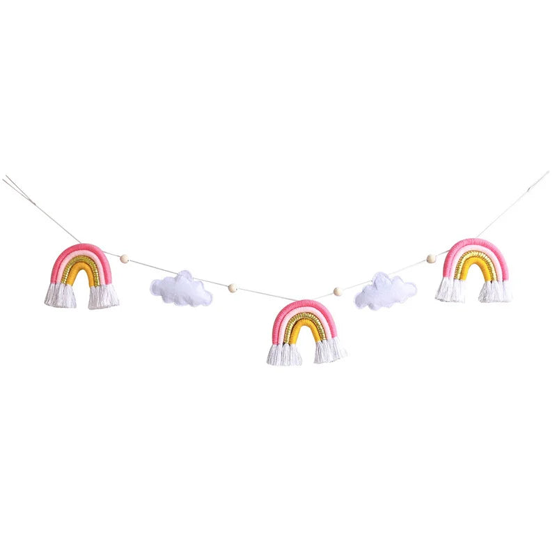 Nordic Cloud Rainbow Garlands Kids Room Ornament Banner Decor for Baby Bedroom Nursery Birthday Party Classroom Decoration Gift