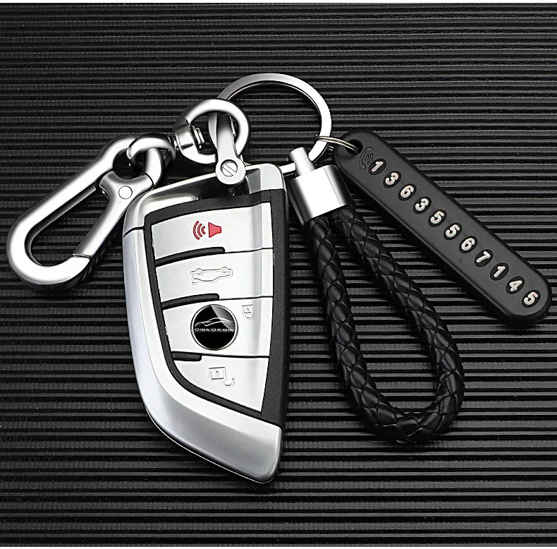 New Anti-lost Car Keychain Woven Number Plate Mobile Phone Number Key Chain Best Gift Jewelry K4209