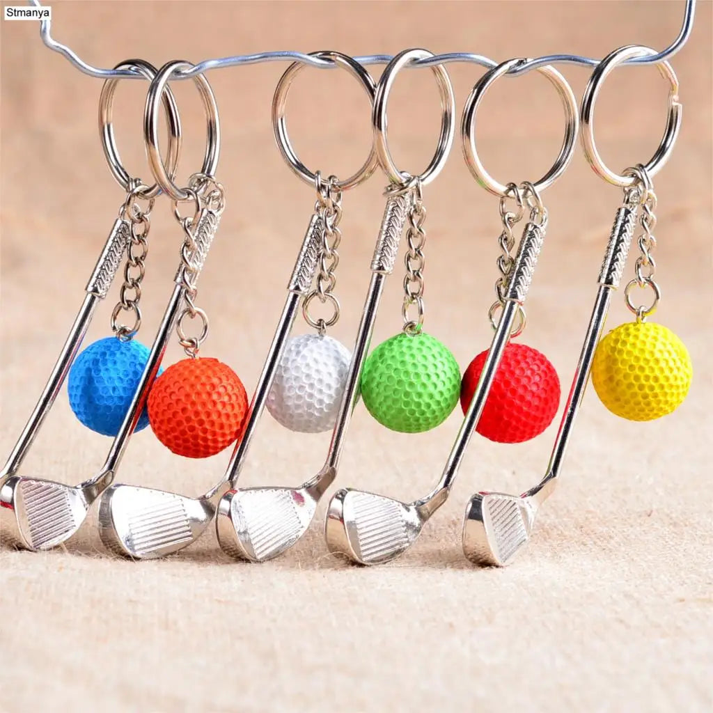 Golf ball key chain top grade metal Keychain Car Key Chain Key Ring sporting goods sports Gift For souvenir ball key ring 17167