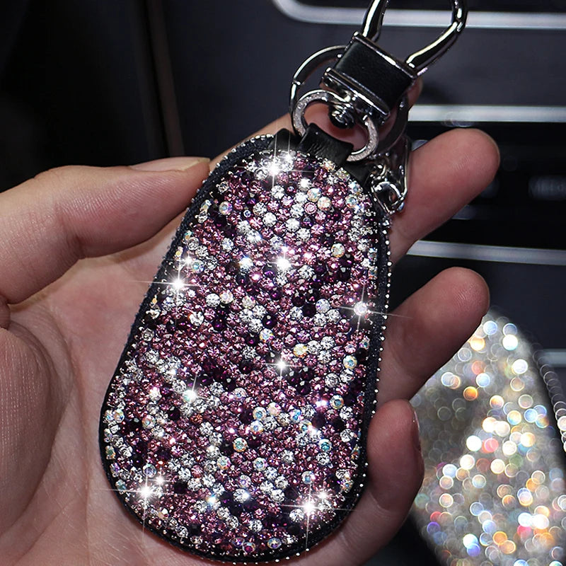 Universal Diamond Car Key Holder Storage Case Luxury Crystal Keychains Key Cover Bag Wallet for BMW Lada Benz Keychain