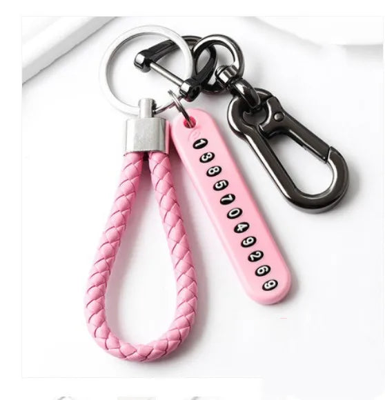 New Anti-lost Car Keychain Woven Number Plate Mobile Phone Number Key Chain Best Gift Jewelry K4209