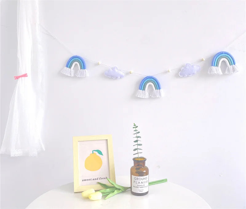 Nordic Cloud Rainbow Garlands Kids Room Ornament Banner Decor for Baby Bedroom Nursery Birthday Party Classroom Decoration Gift