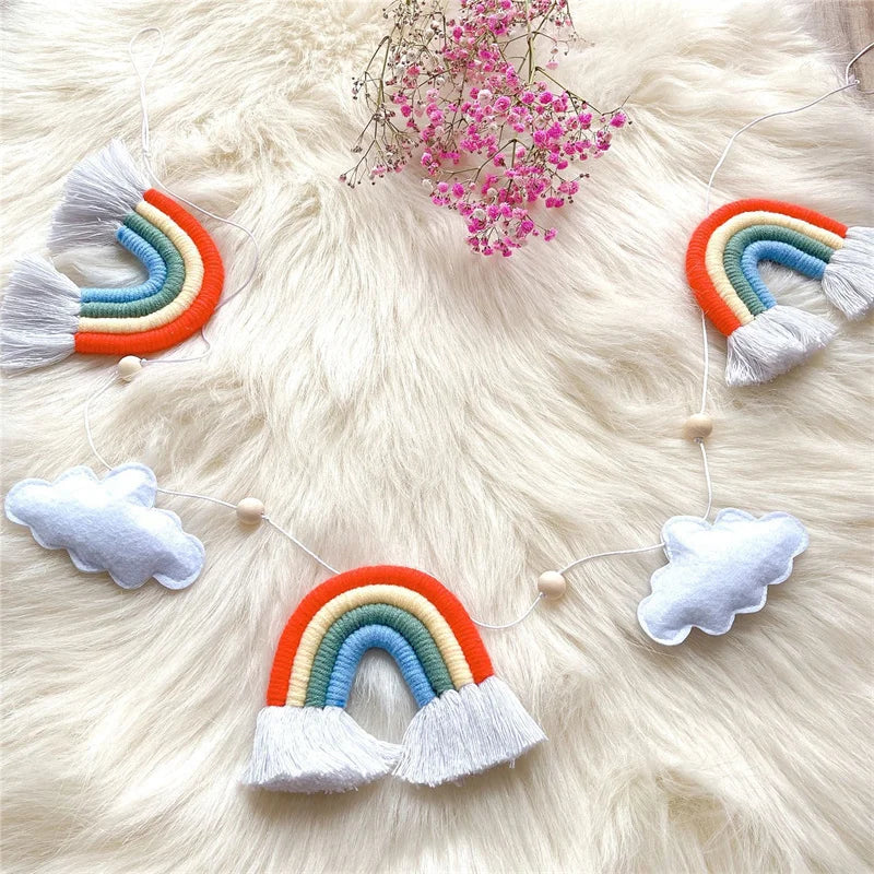 Nordic Cloud Rainbow Garlands Kids Room Ornament Banner Decor for Baby Bedroom Nursery Birthday Party Classroom Decoration Gift