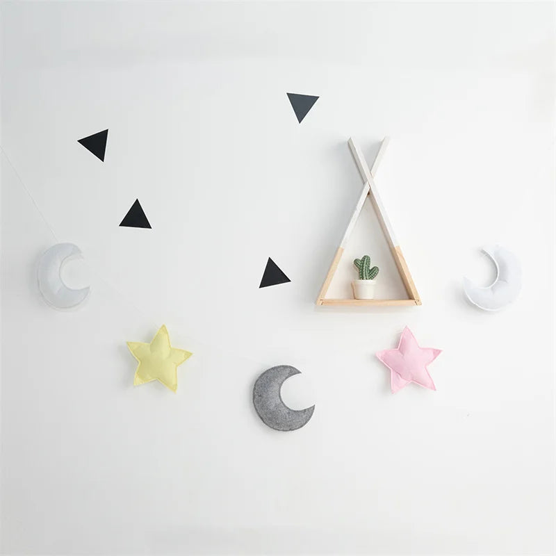 Six Felt Cloud Garlands String Wall Hanging Decor Baby Bed Kids Room Decoration Nursery Ornament Photo Props Party Banner