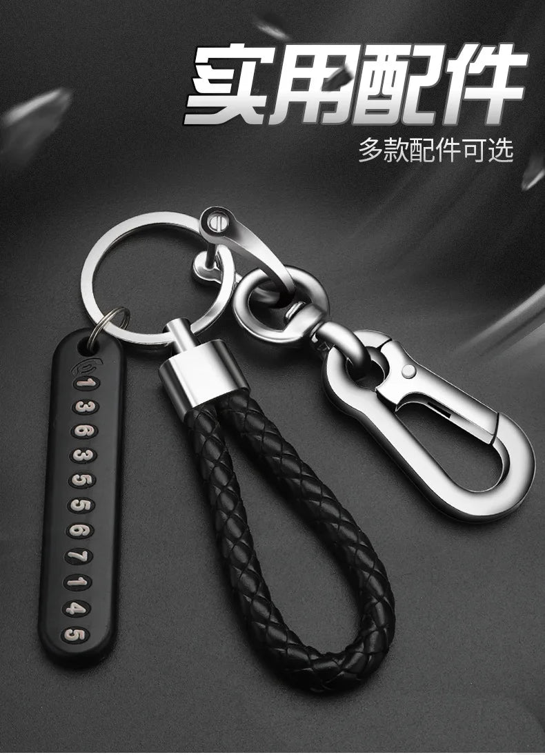 New Anti-lost Car Keychain Woven Number Plate Mobile Phone Number Key Chain Best Gift Jewelry K4209