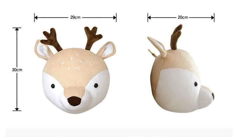 Nordic 3D Animal Heads Elephant/Deer/Unicorn Kids Room Wall Decorations Artwork Baby Gifts Stuffed Toys Nursery Room Ornament