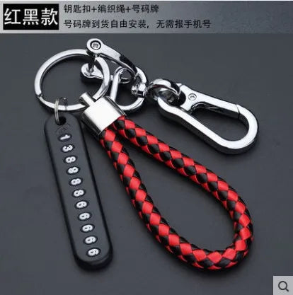 New Anti-lost Car Keychain Woven Number Plate Mobile Phone Number Key Chain Best Gift Jewelry K4209