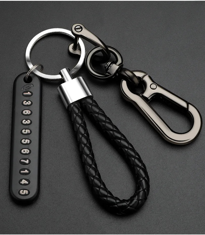 New Anti-lost Car Keychain Woven Number Plate Mobile Phone Number Key Chain Best Gift Jewelry K4209