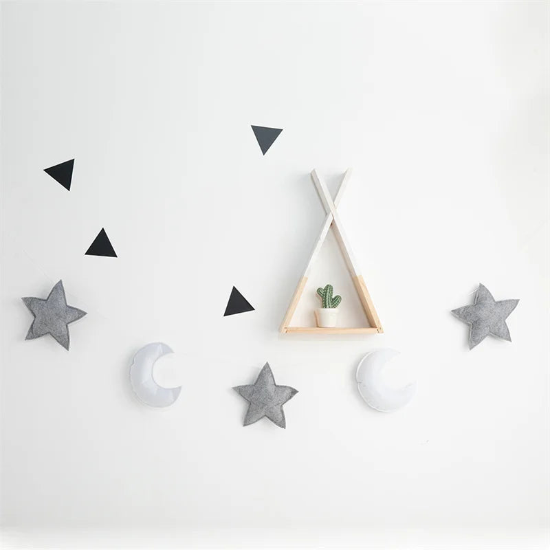 Six Felt Cloud Garlands String Wall Hanging Decor Baby Bed Kids Room Decoration Nursery Ornament Photo Props Party Banner