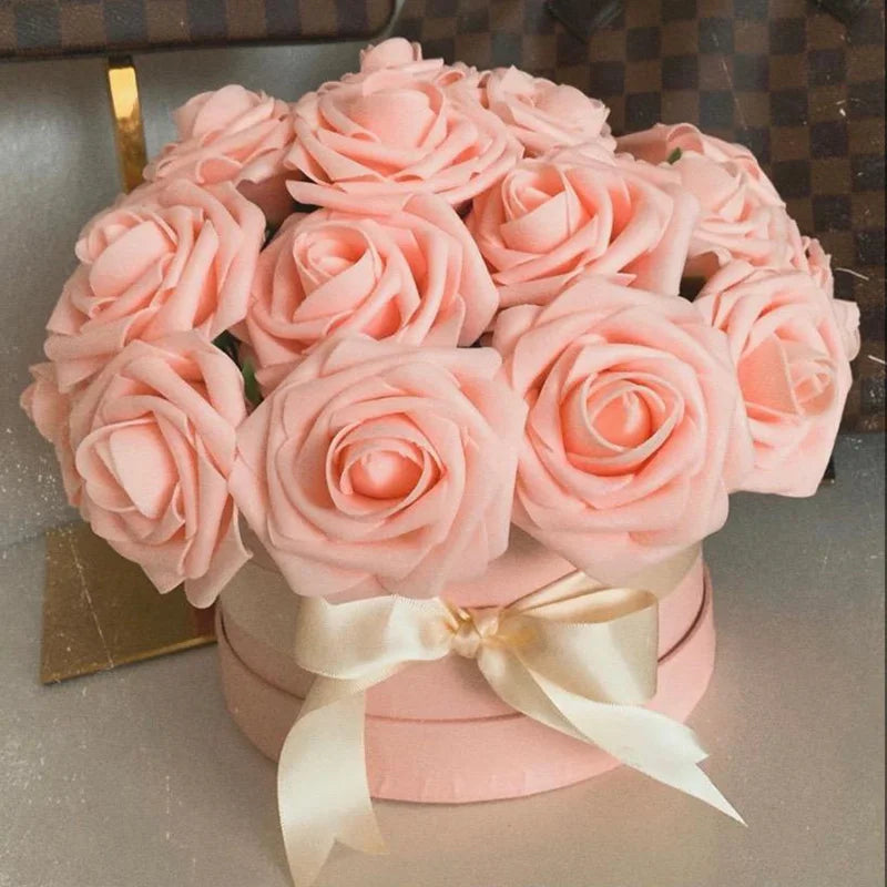 10/20/30Pcs 8cm Artificial PE Foam Rose Flowers Bridal Bouquets For Wedding Table Home Party Decorations DIY Scrapbook Supplies