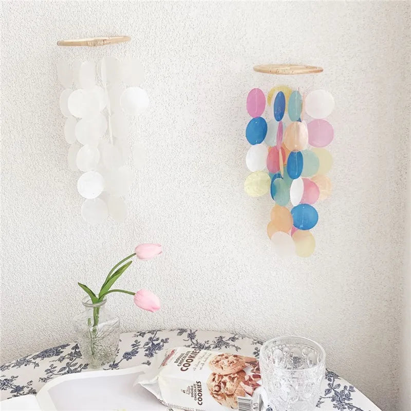 Home Korean Decor Shell Wind Chimes Bedroom Balcony Wall Room Decoration Nordic Home Office Kids Room Nursery Ornament Props