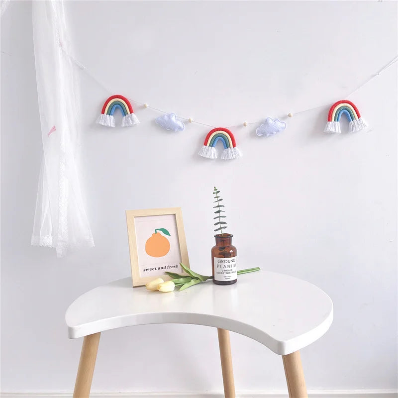 Nordic Cloud Rainbow Garlands Kids Room Ornament Banner Decor for Baby Bedroom Nursery Birthday Party Classroom Decoration Gift