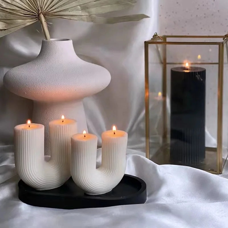 New U-Shaped Scented Candles for Home Decoration Geometric Rainbow Bridge Candle Room Decor Aroma Candles Room Decorative Velas