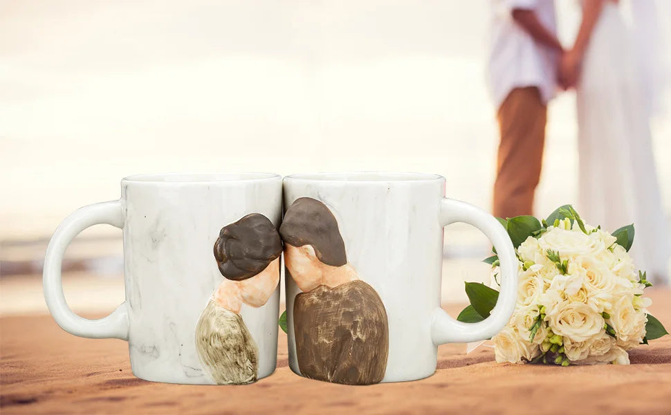 14 Oz Couple Coffee Mug Gifts Valentine Day Gift Ideas for Lovers Ceramic Couple Mugs Set Anniversary Wedding Engagement Gifts