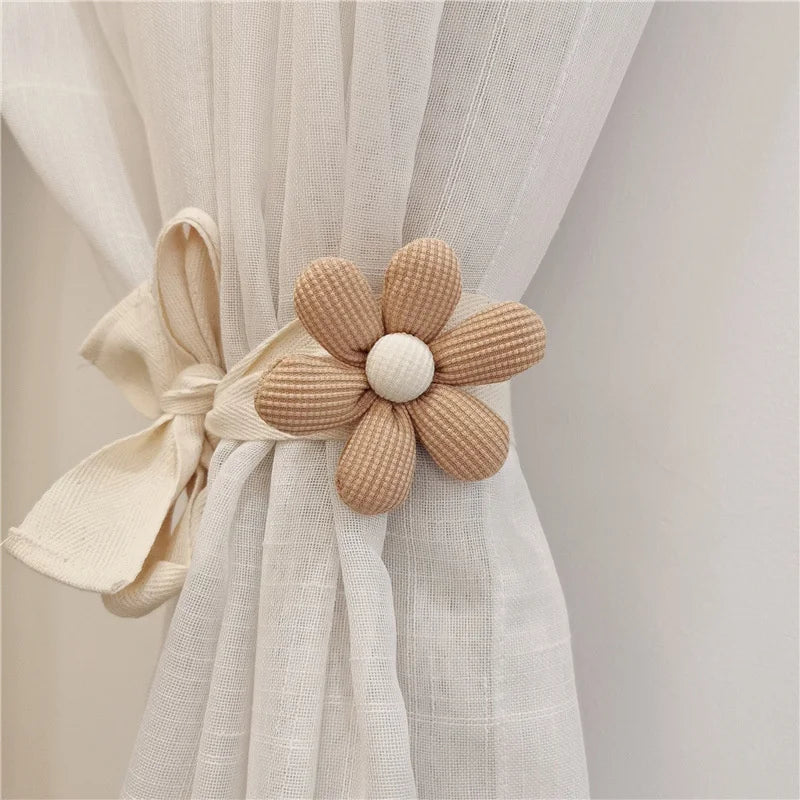 Flower Shape Tieback Window Curtain Buckle Clip Kids Room Hanging Curtain Holders Tie Backs Curtain Accessories Home Decor