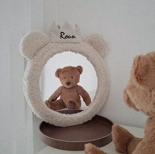 Baby Child Reflector Korean Ins Bear Crown Mirror Children's Room Clothing Store Decoration Pendant Photo Studio Shooting Mirror