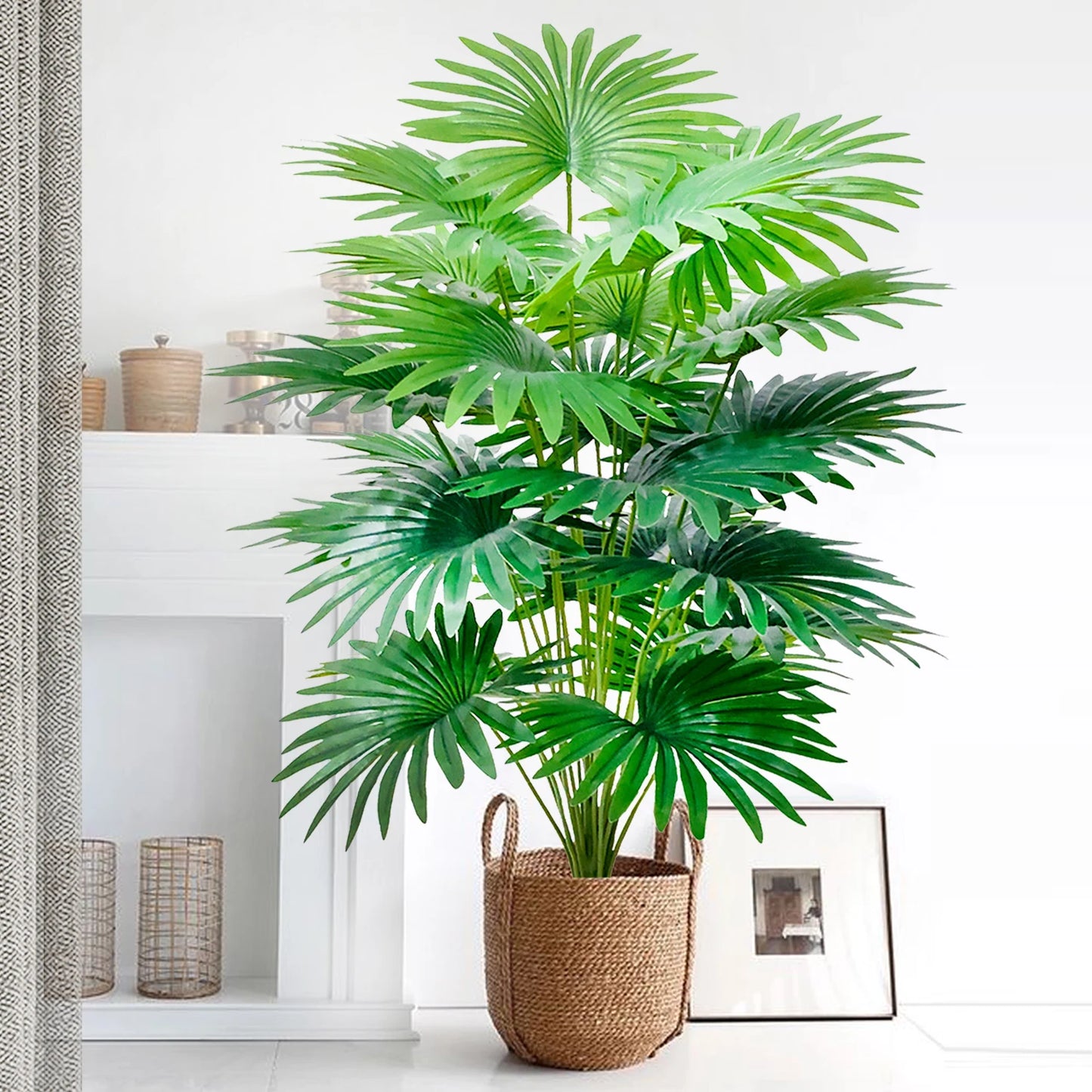 80 cm (31.5 in) 15-leaf artificial fan leaf tropical plant large fake palm office home holiday decoration