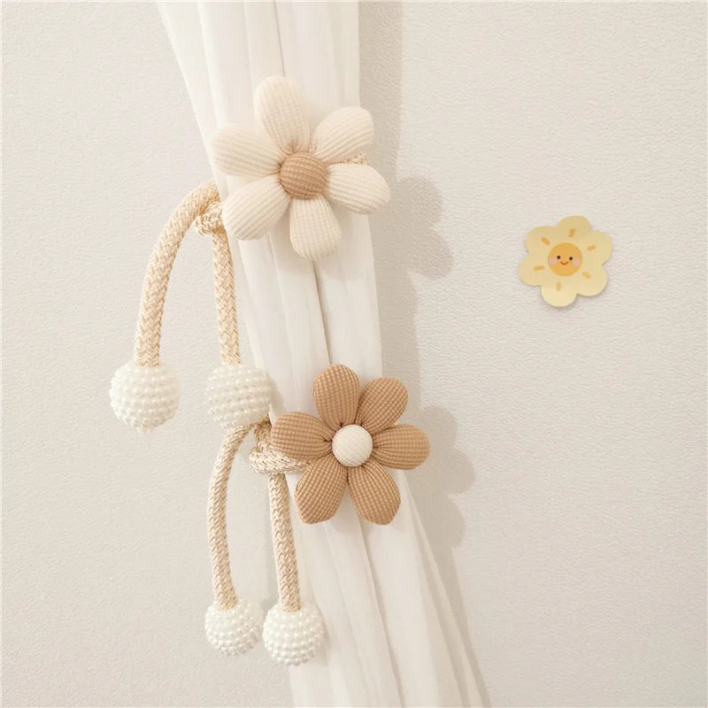 Flower pearl clasp Tieback Window Curtain Buckle Clip Kids Room Hanging Curtain Holders Tie Backs Curtain Accessories Home Decor